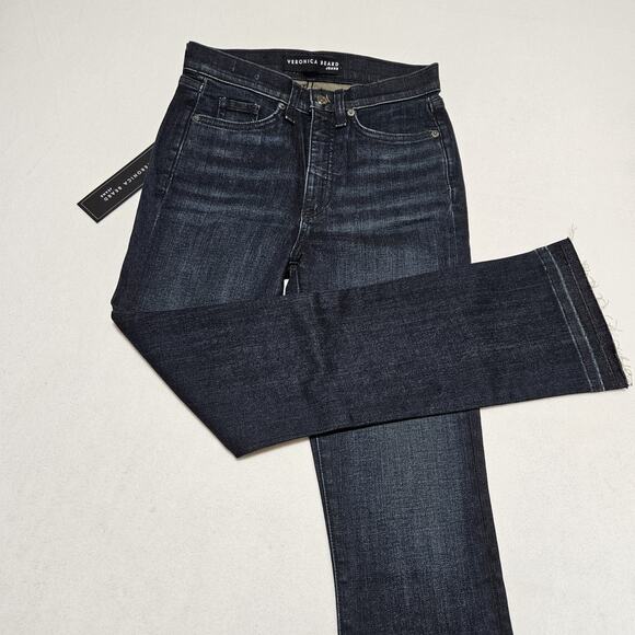 Veronica Beard Women 24 Carly 11" Kick Flare Jean Dark Wash Blue Modern Designer - Picture 4 of 16